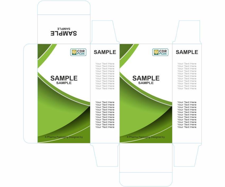 Green Waves Pattern Backgound Pharma Packaging Design