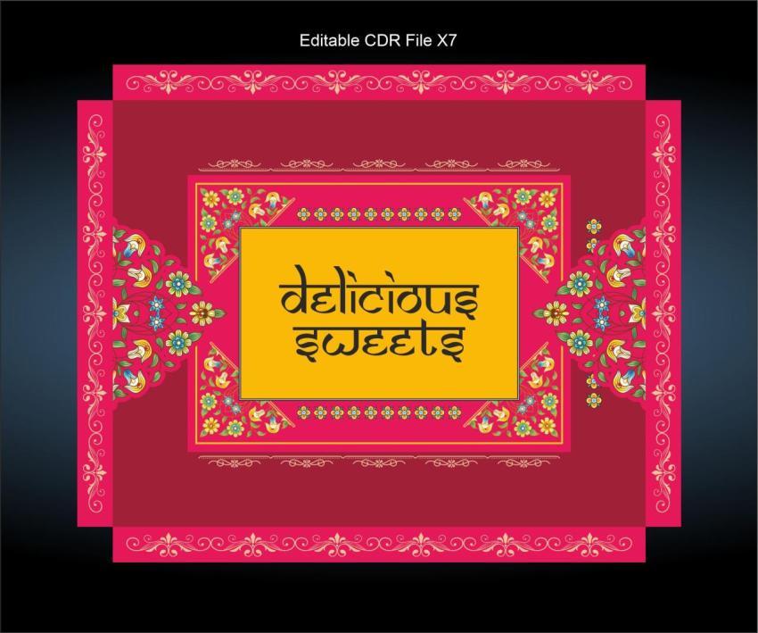 Sweet box maroon pink golden vector floral cdr