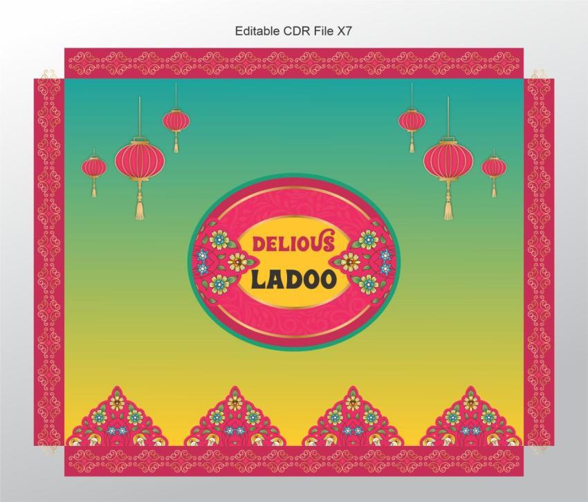 Sweet ladoo box packaging design cdr file