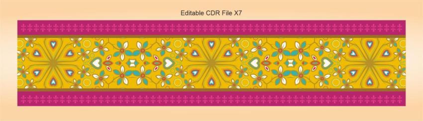 Border premium design pattern vector floral yellow pink background