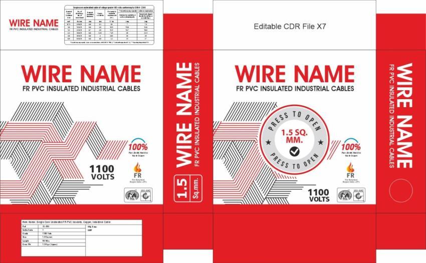 Red Grey Beautiful Line Pattern Design CDR file for 1 .5mm Wire Carton