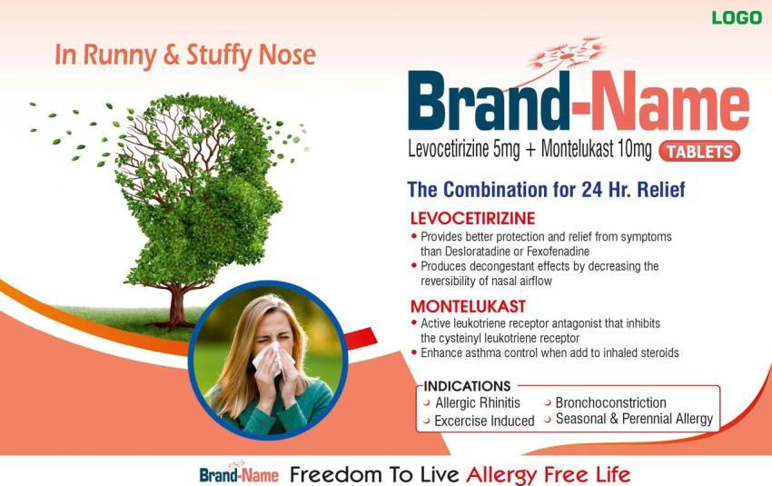 Levocetirizine 5mg   Montelukast 10mg Tablet Visual Aid Page