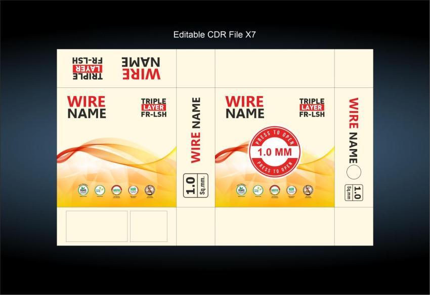 Multi strand wire design for electrical company yellow and orange waves pattern background
