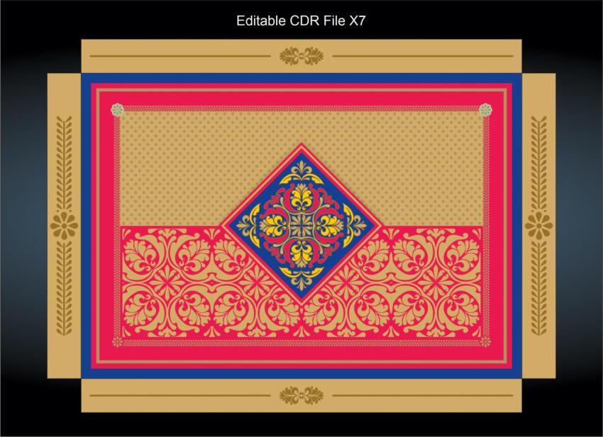 Luxury and premium packing box design golden and dark pink colour theme with vector floral pattern