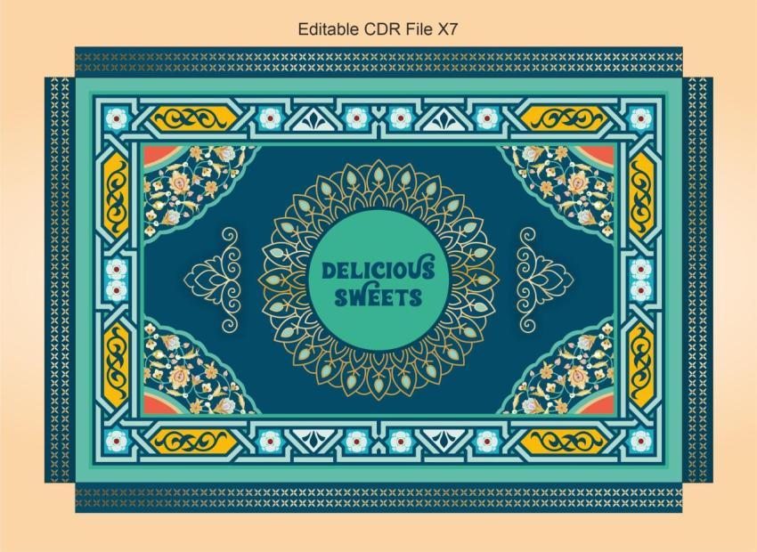 Box and flower beautiful design floral vector pattern sweet box