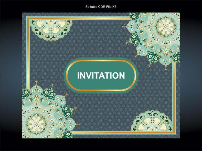 beautiful round flower vector floral pattern invitaion card