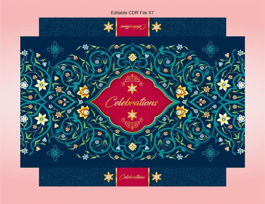 Luxury packaging floral vector pattern sweet box design