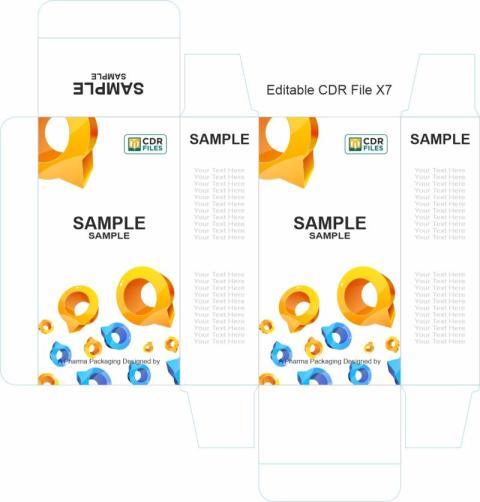 Beautiful Orange Blue Design Pattern Syrup Suspension Mono Carton