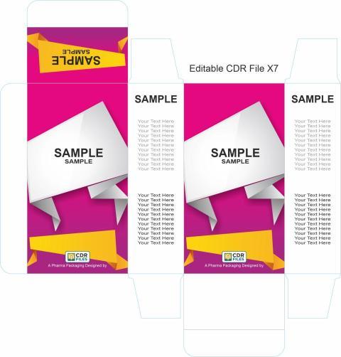 Abstract style grey symbol on pink background packaging design