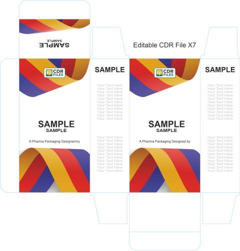 red yellow blue ribbon design pattern mono carton editable cdr