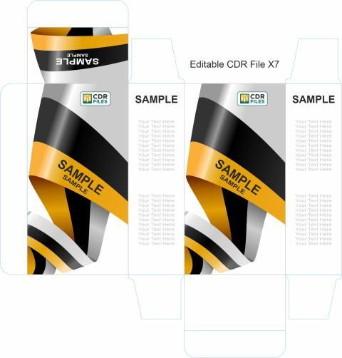 yellow black ribbon pattern design syrup mono carton