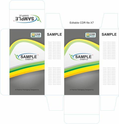 Green Yellow Wave on Black Ground Design Pharma Suspension Mono Carton
