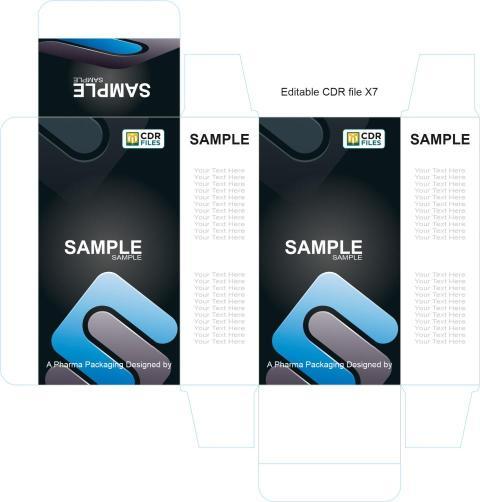 Blue Black S Shape Logo Design on Pharma Syrup Suspension Mono Carton