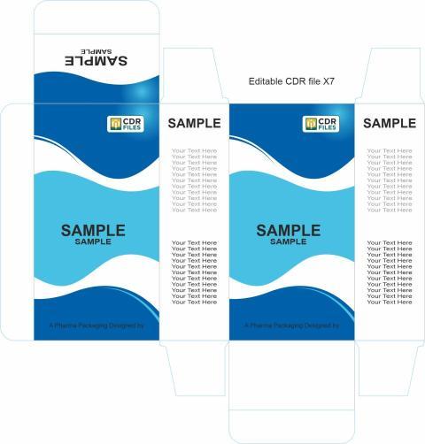 Blue Lite Blue Waves Design Pattern Syrup Suspension Mono Carton