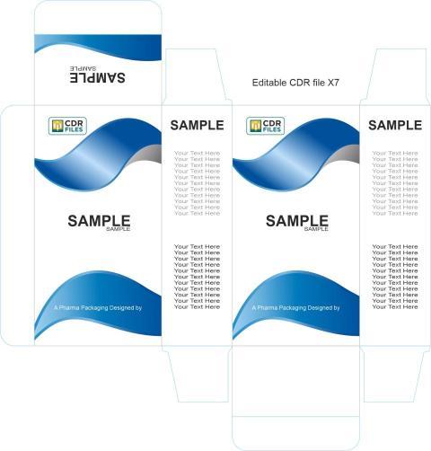 Top Bottom Blue Leaf Shape Design Syrup Suspension Mono Carton