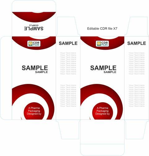 Red Maroon Circle Waves Design Syrup Suspension Mono Carton