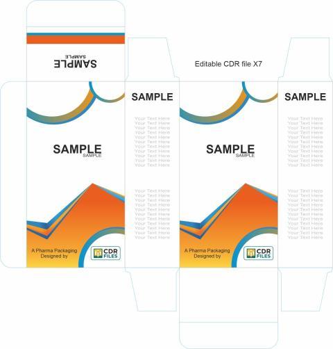 Orange Green Blue Waves & Box Design Syrup Suspension Mono Carton