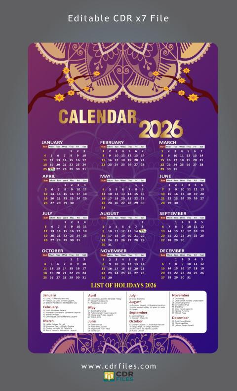 Best Mandala Creative Calender Design